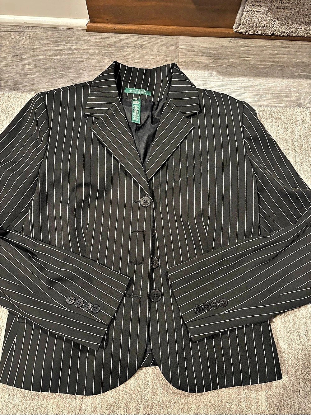 Lauren Ralph Lauren Striped Blazer in Black & White Size 14 nwot